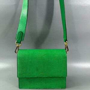 NWOT JW PEI Green Lizard Embossed Vegan Leather Shoulder Bag